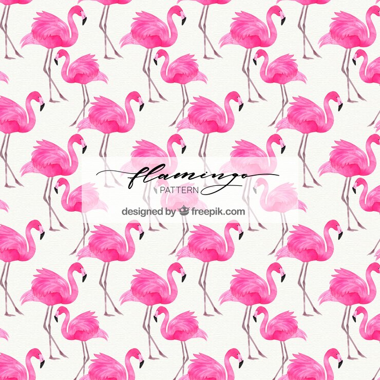 Free Vector flamingos pattern in watercolor style