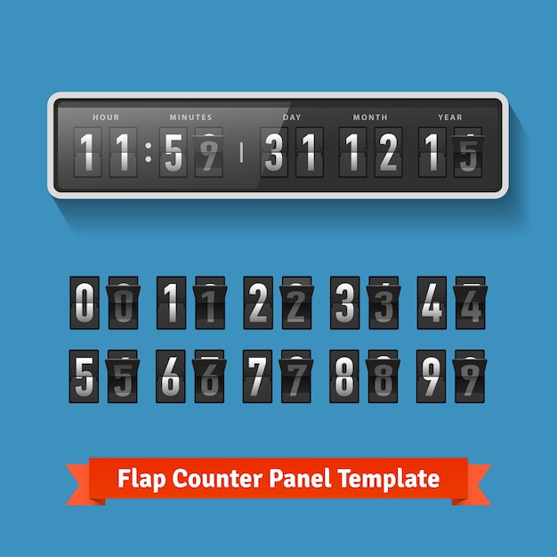 Flap time and day wall clock