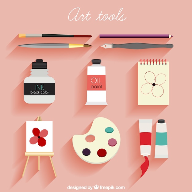 Free vector flar art tools pack