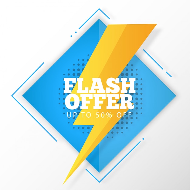 Vettore gratuito banner di offerta flash