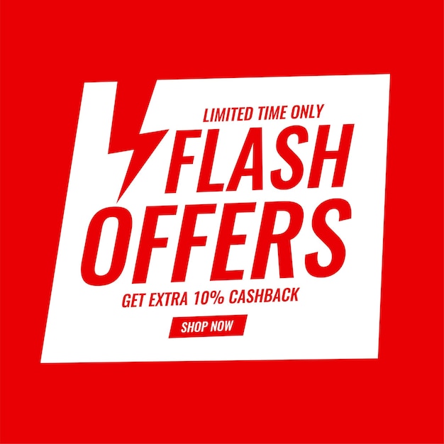 Flash offer and sale red flat banner
