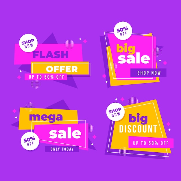 Flash offer sales banners collection