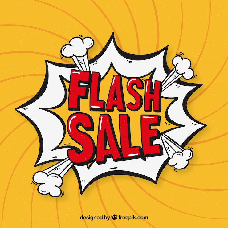 Free Vector flash sale background in comic style