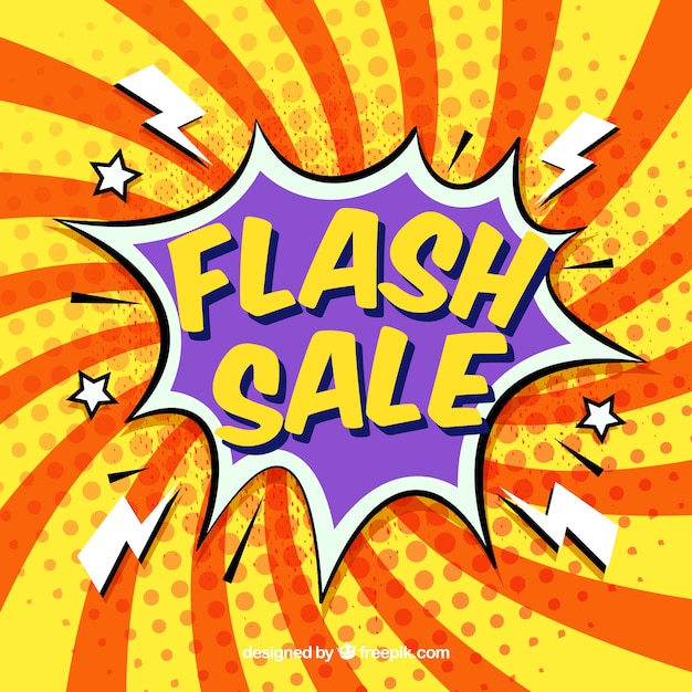 Free vector flash sale background in comic style