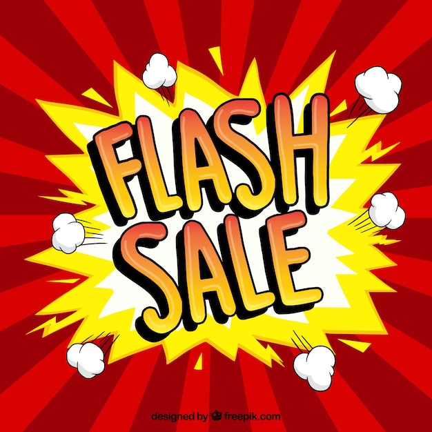 Flash sale background in comic style