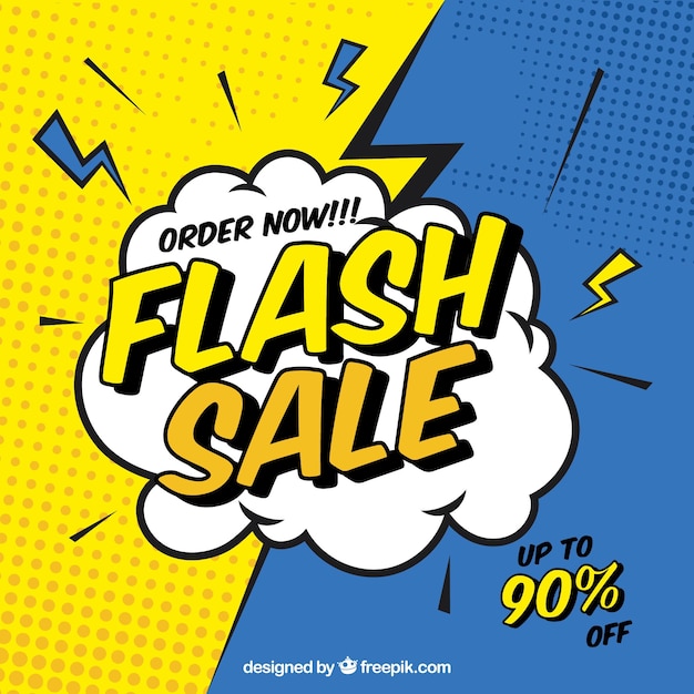 Flash sale background in comic style