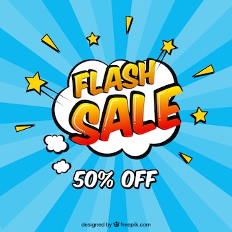 Flash sale background in comic style