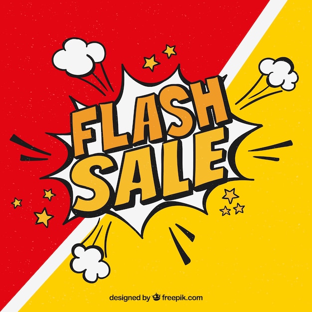 Flash sale background in comic style