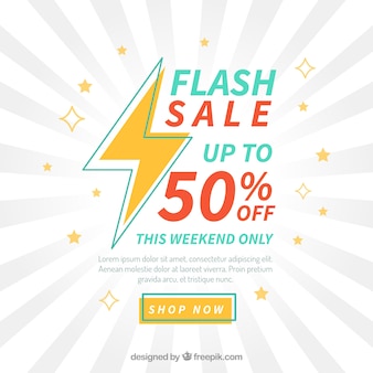 Flash sale background in flat style