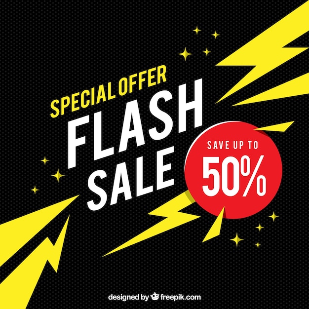 Flash sale background in flat style