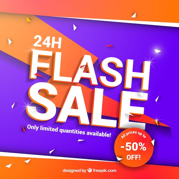 Free vector flash sale background in flat style