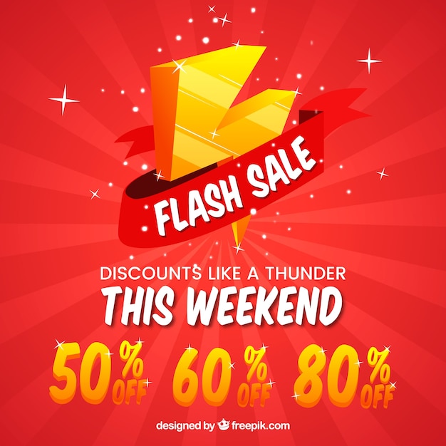 Flash sale background in flat style