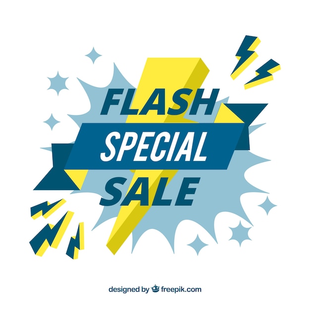 Vettore gratuito sfondo di vendita flash in stile piatto