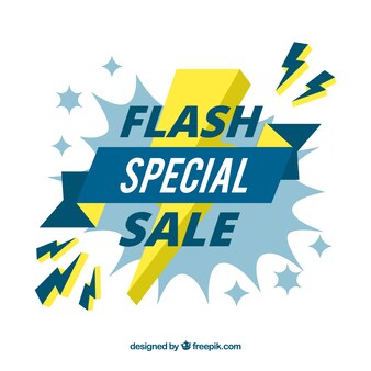 Flash sale background in flat style