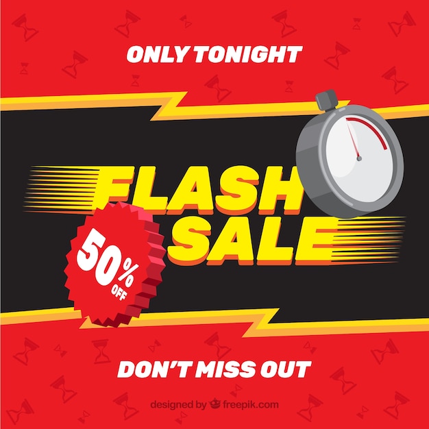 Flash sale background in flat style