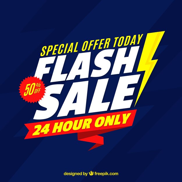 Flash sale background in flat style