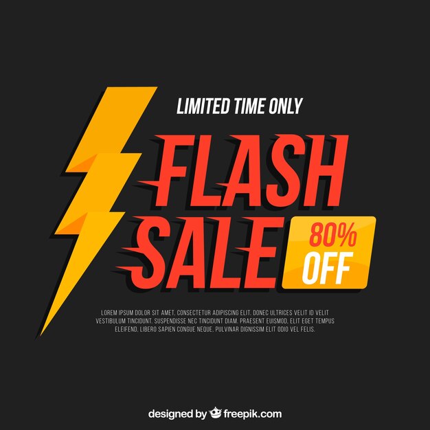 Flash sale background in flat style