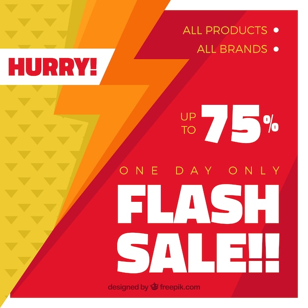 Flash sale background in flat style