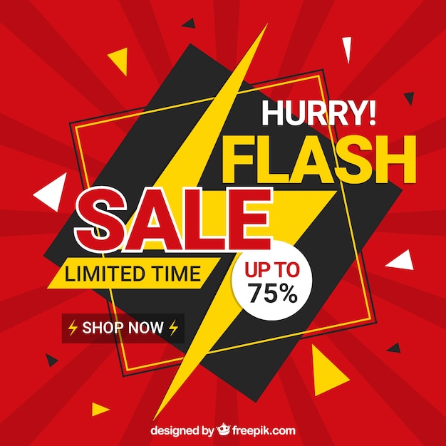 Flash sale background in flat style