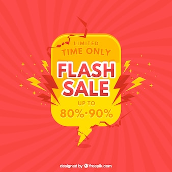 Flash sale background in flat style