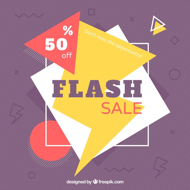 Фон для продажи Flash в плоском стиле