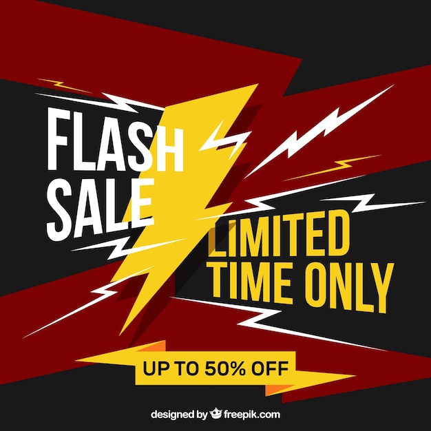 Flash sale background in flat style