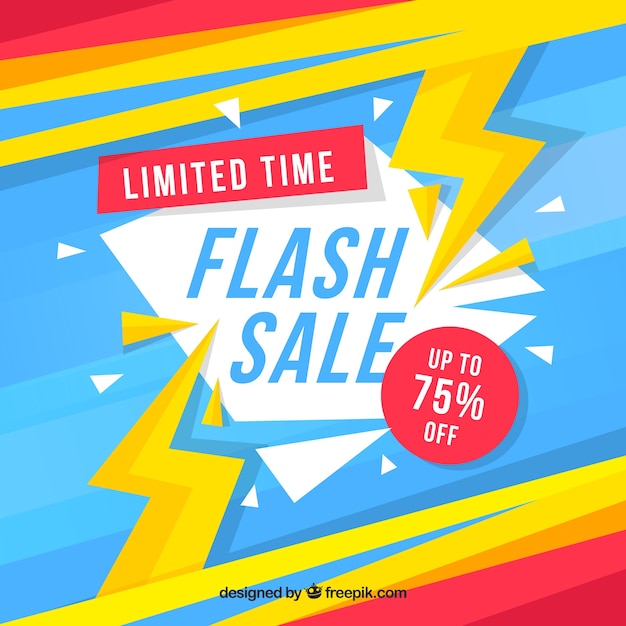 Flash sale background in flat style