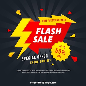 Flash sale background in flat style