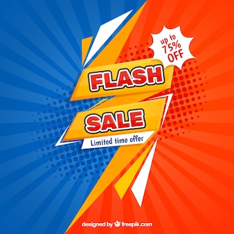 Flash sale background in flat style