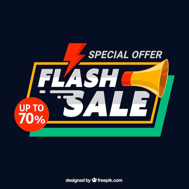 Flash sale background in flat style