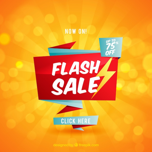 Flash sale background in flat style