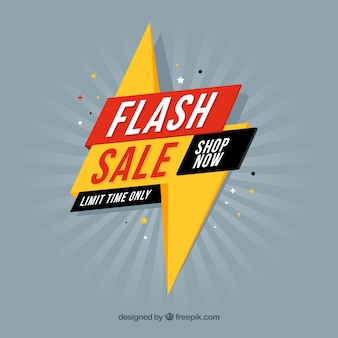 Flash sale background in flat style