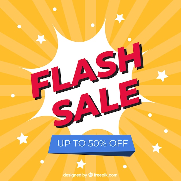 Flash sale background in flat style