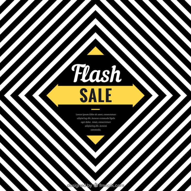 Free Vector flash sale background with black and white stripes
