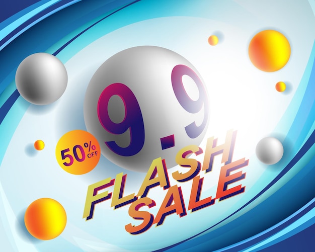 Flash sale banner background template for 9.9 sale event