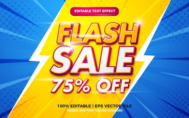 Flash sale banner editable text effect template style