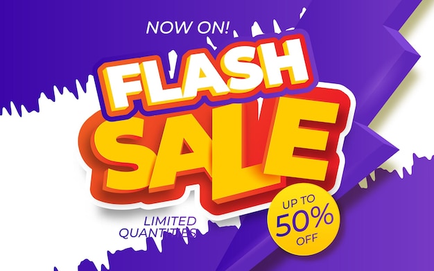 Flash Sale banner template design.Vector illustration.