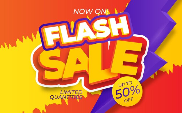 Flash Sale banner template design.Vector illustration.