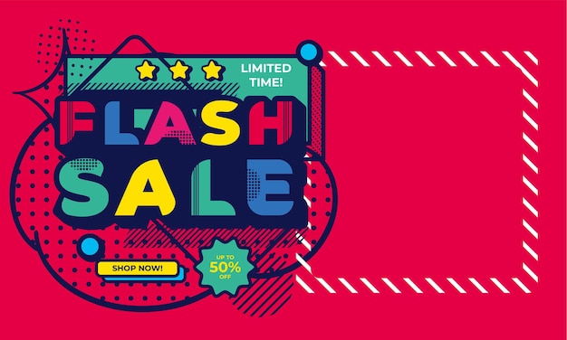 Free vector flash sale banner template design.vector illustration.