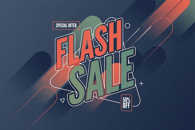 Flash sale banner template design for web or social media