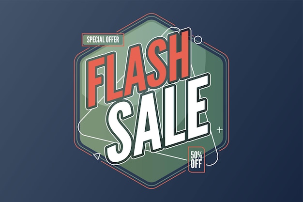 Free vector flash sale banner template design for web or social media