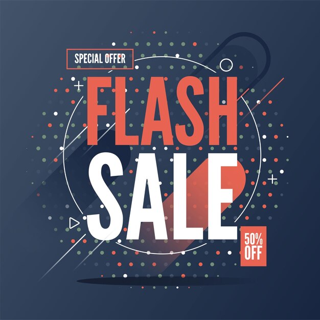 Flash sale banner template design for web or social media