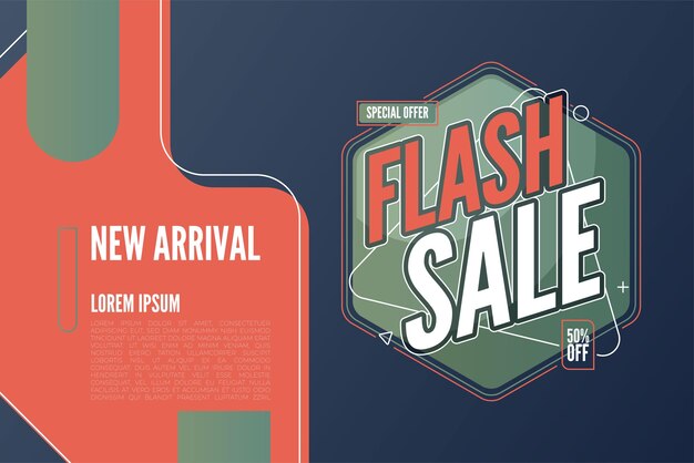 Flash sale banner template design for web or social media