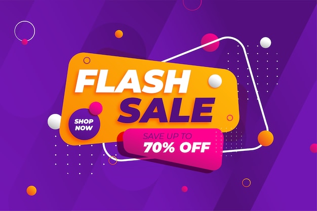 Flash sale discount banner promotion background Premium Vector