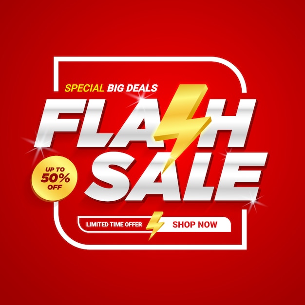 Flash sale discount banner template promotion.