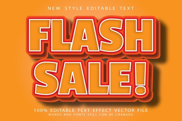 Flash sale editable text effect emboss modern style