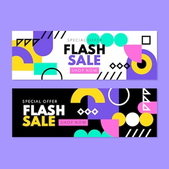 Banner geometrici di vendita flash