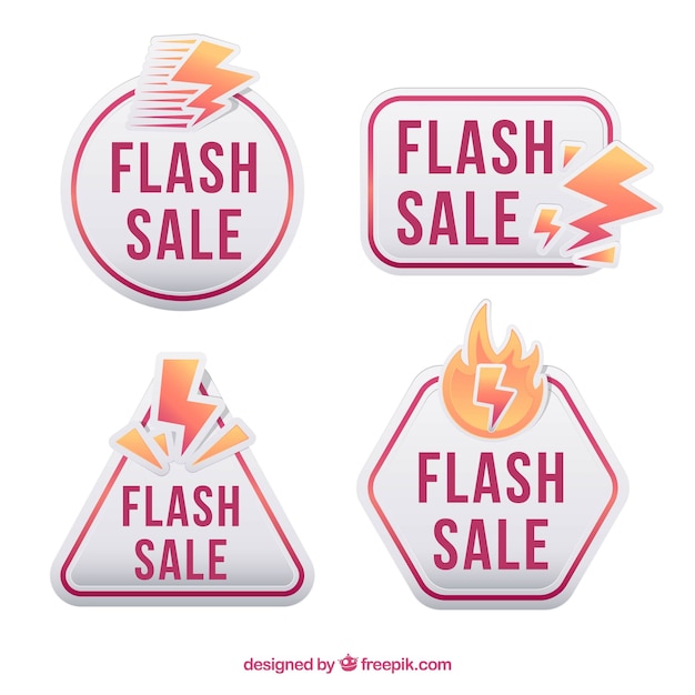 Free vector flash sale labels collection in flat style