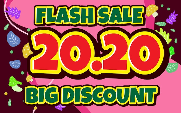 Flash sale Number banner text effect