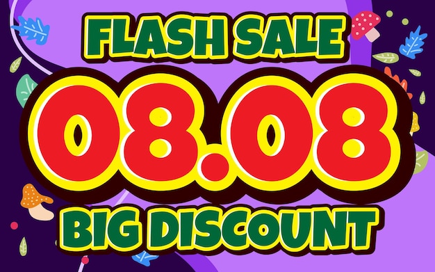 Flash sale Number banner text effect